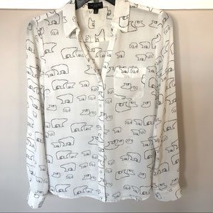 THE LIMITED Ashton Blouse  Polar Bear Button-up Top ❄️🐻‍❄️